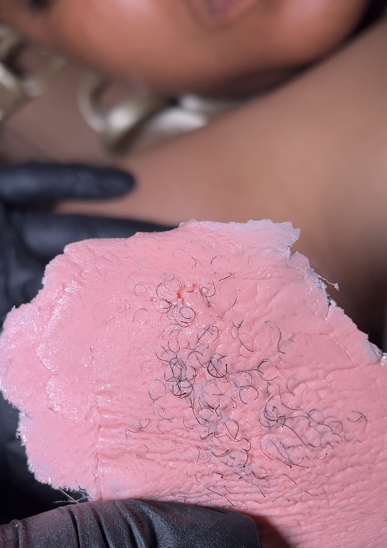 Close up of a professional waxing treatment at Udaraluxe Spa